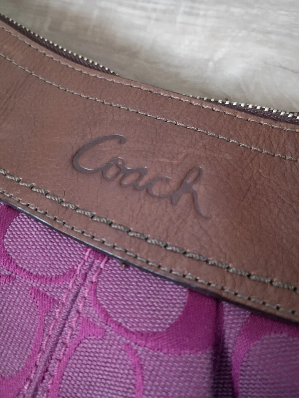Coach Vintage Y2K Raspberry Signature Monogram Pleated Soho Hobo Shoulder Bag